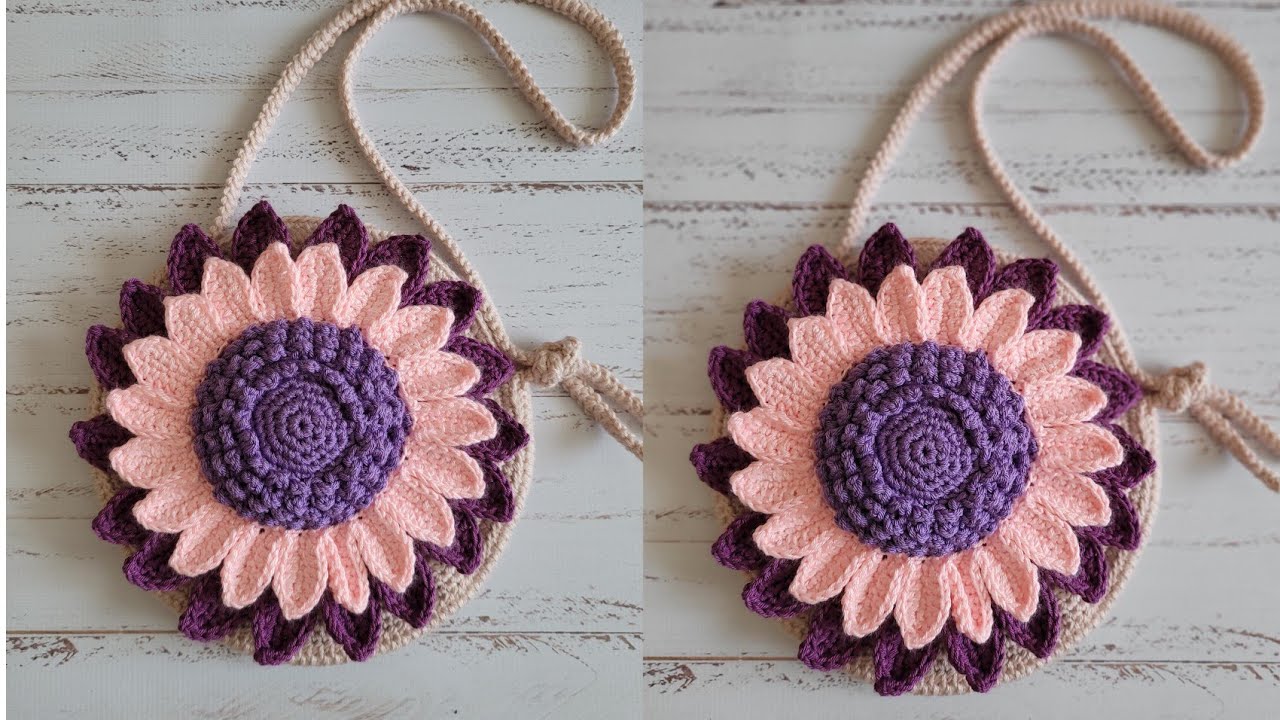 Ayçiçeği Çanta modeli / Crochet Sunflowers Bag