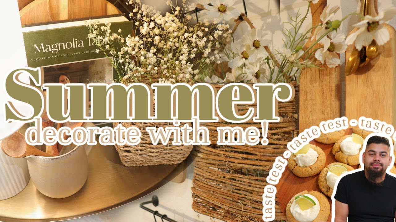 SUMMER DECORATE AND BAKE WITH ME | Summer kitchen decor + key lime cookies!