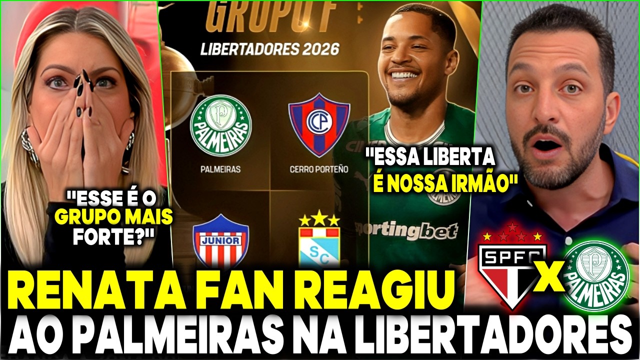 RENATA FAN E EDU DRACENA REAGIRAM AO SORTEIO DA LIBERTADORES! ''ESSA LIBERTADORES VAI SER NOSSA''