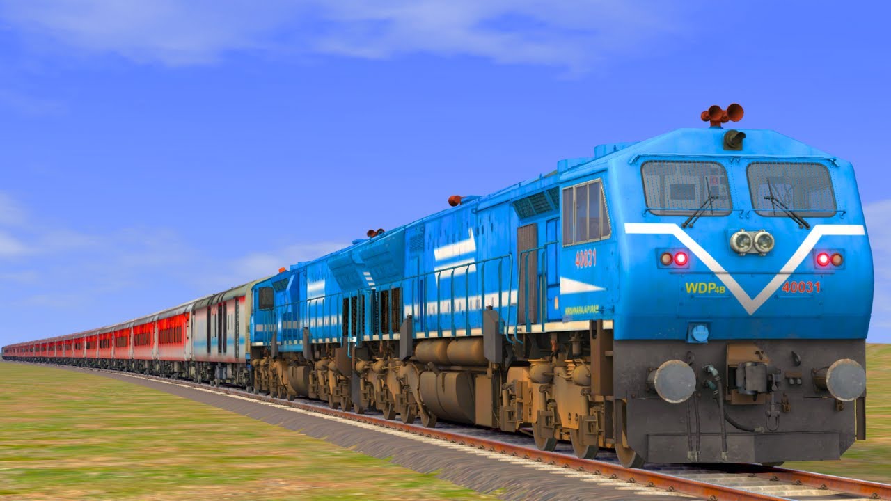 WDP4B Honking Action With LHB Coaches Crossing | Indian Railways Train Simulator