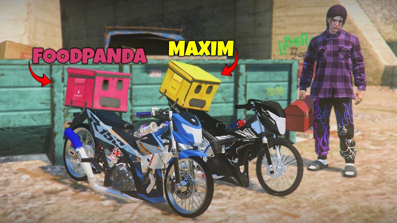 RESTORING ABANDONED RAIDER 150 Fi FOODPANDA AND HONDA SONIC 150 MAXIM sa GTA 5 (ANGAS NETO) | SnoopX