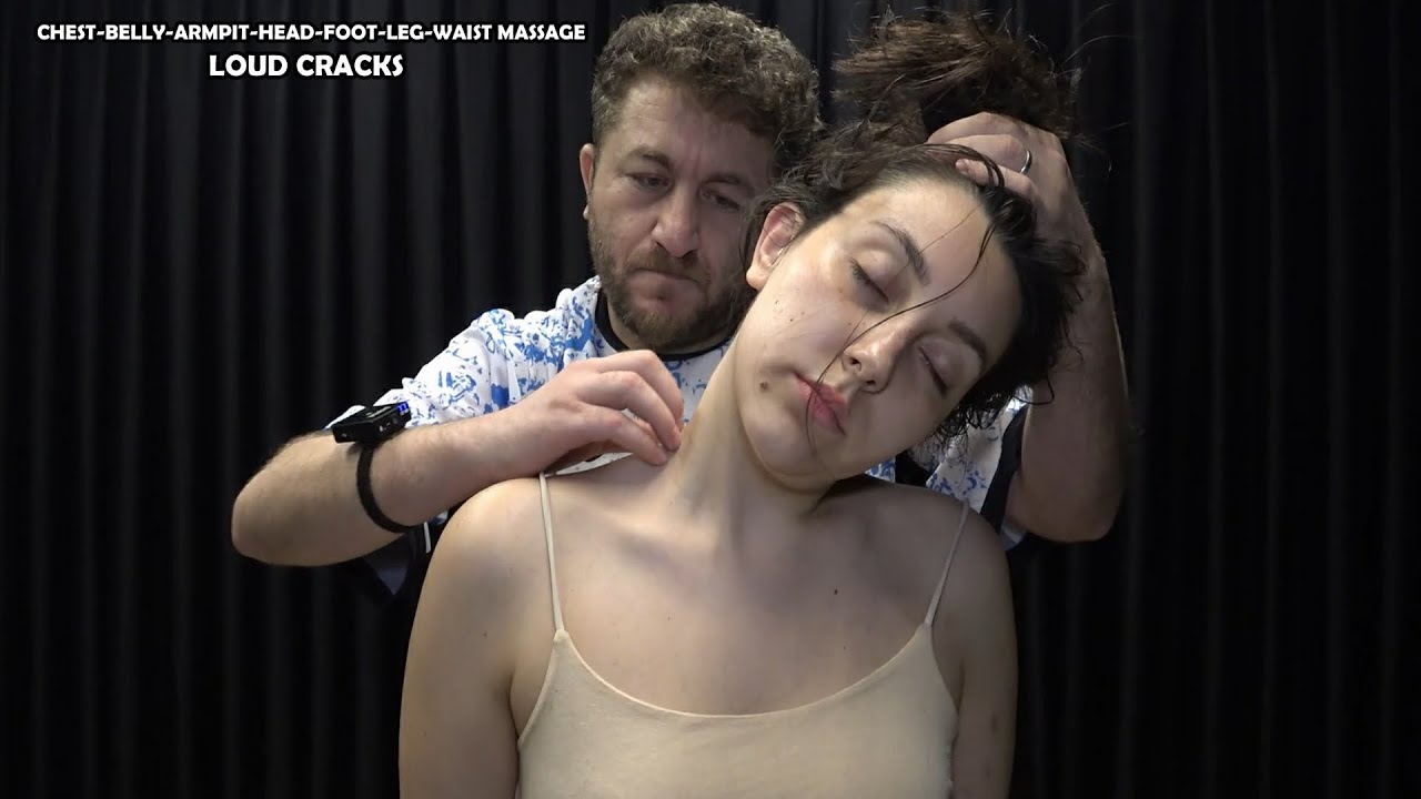 FOR LADY &bull; DEEP SLEEP FULL BODY MASSAGE + CRACKS + ASMR head,armpit,chest,belly,foot & Body massage