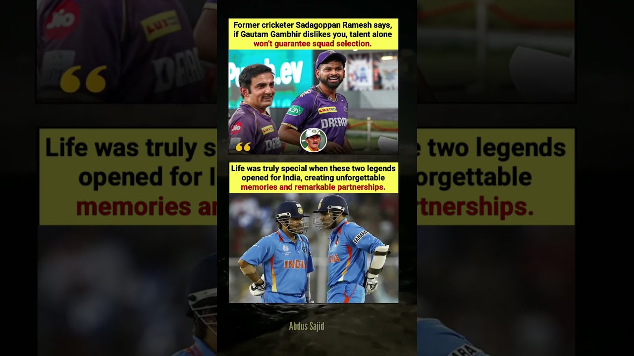 Gautam Gambhir’s Selection Bias Exposed by Sadagoppan Ramesh! 