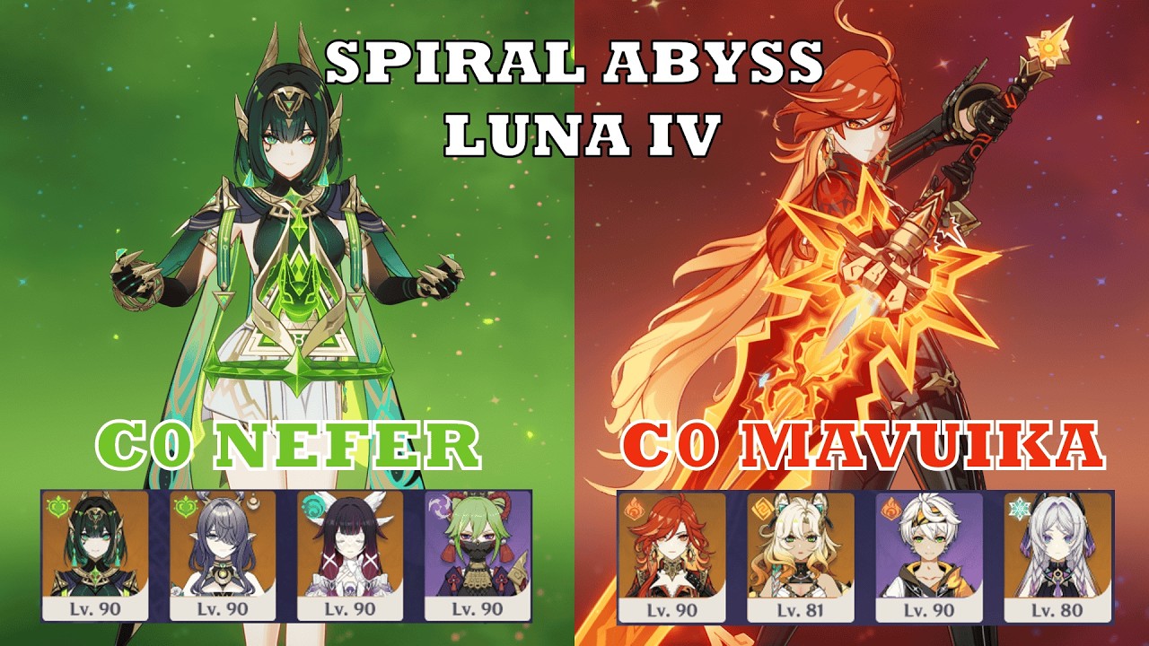 C0 Nefer and C0 Mavuika Full Clear | Spiral Abyss 6.3b (Luna IV) | Genshin Impact