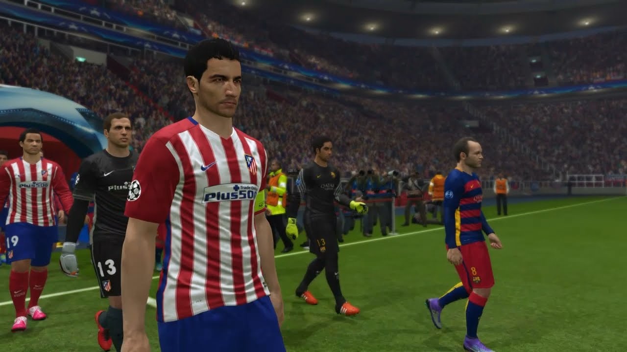PES 2016 UEFA Champions League (FC Barcelona vs Atletico Madrid Gameplay)