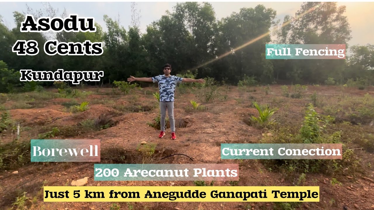 48 cents | Asodu | Just 5 km from Anegudde Temple| Electricity connection | Fully fenced #Kundapur