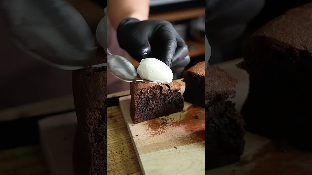 Delicious chocolate cake ガトー・オ・ショコラを作って食べる！ #shorts #asmr #cooking