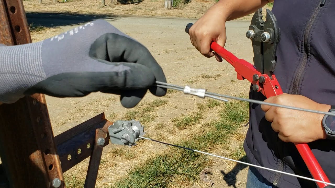 How to install a Crimp Sleeve on a winegrape trellis.