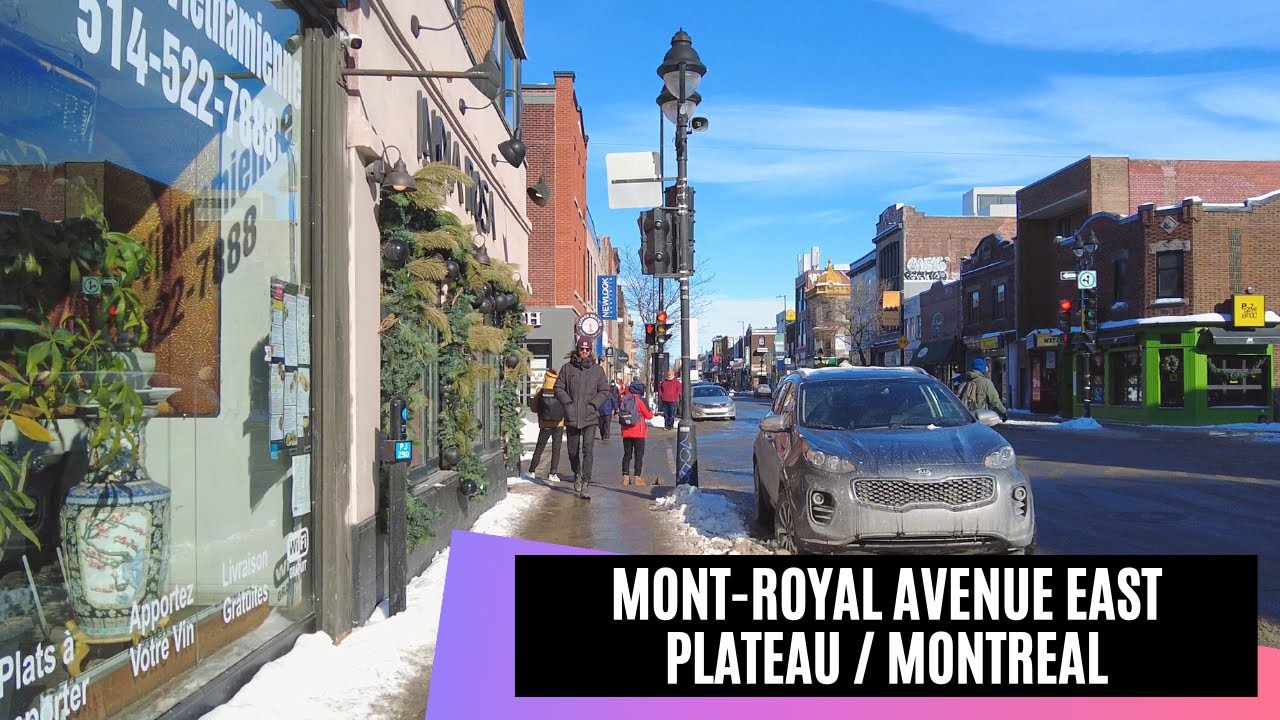 4K Walking on Mont-Royal Avenue East in Montreal's Le Plateau-Mont-Royal Neighborhood