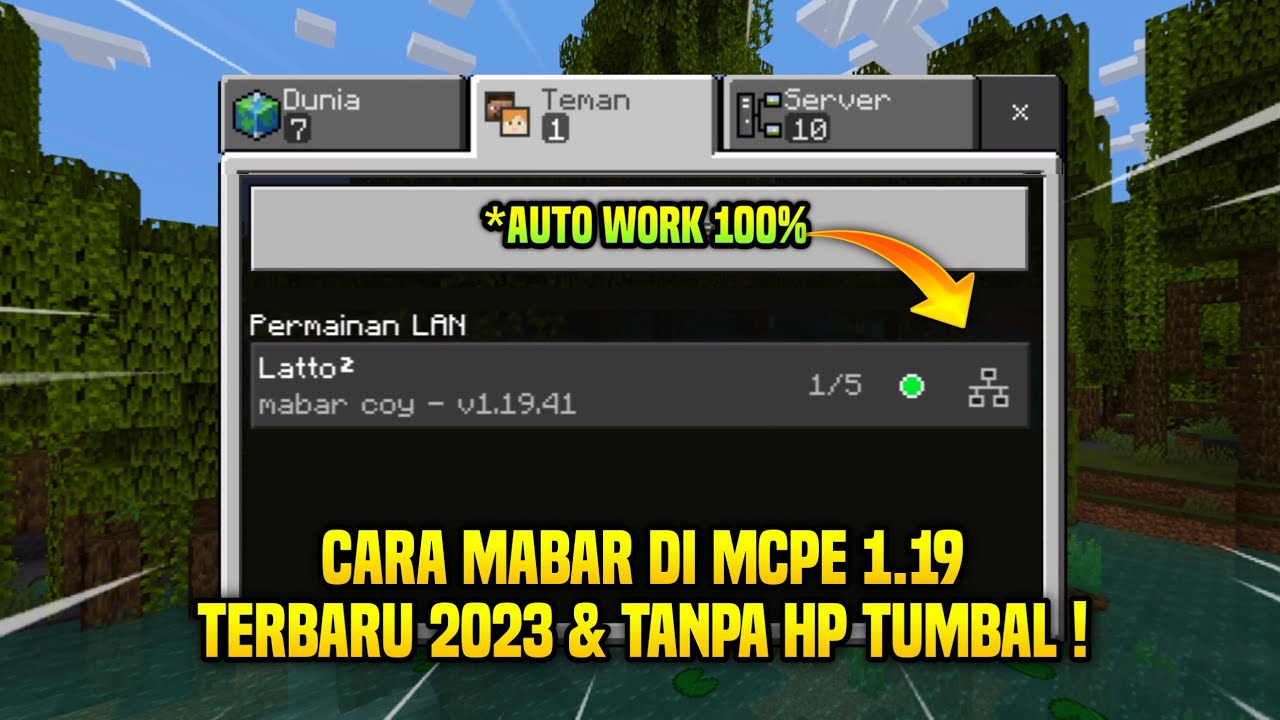 CARA MABAR/MULTIPLAYER DI MCPE 1.19 TANPA HP TUMBAL - TERBARU 2023!!