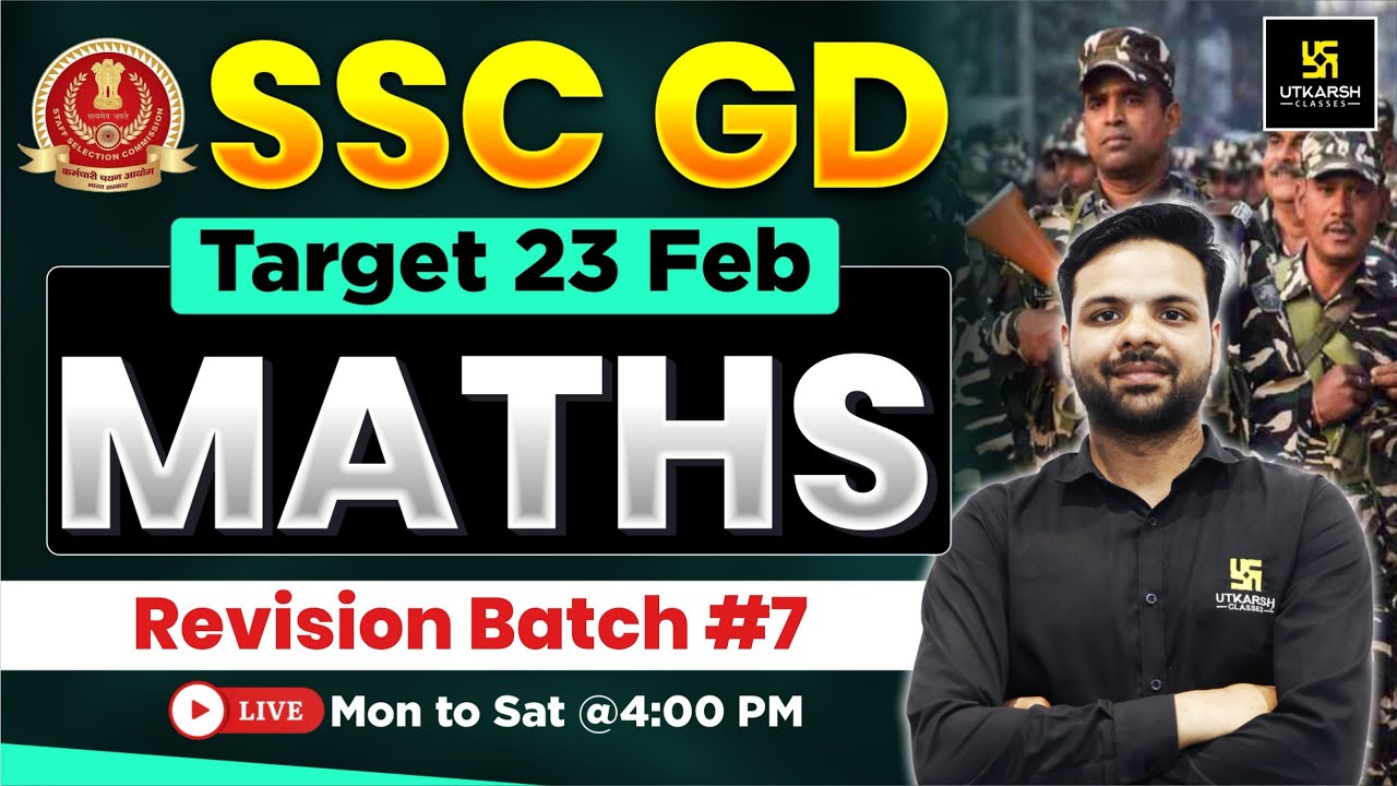 SSC GD Revision Class 2026 | SSC GD Maths #7 | Maths Practice Set | Ashutosh Sir