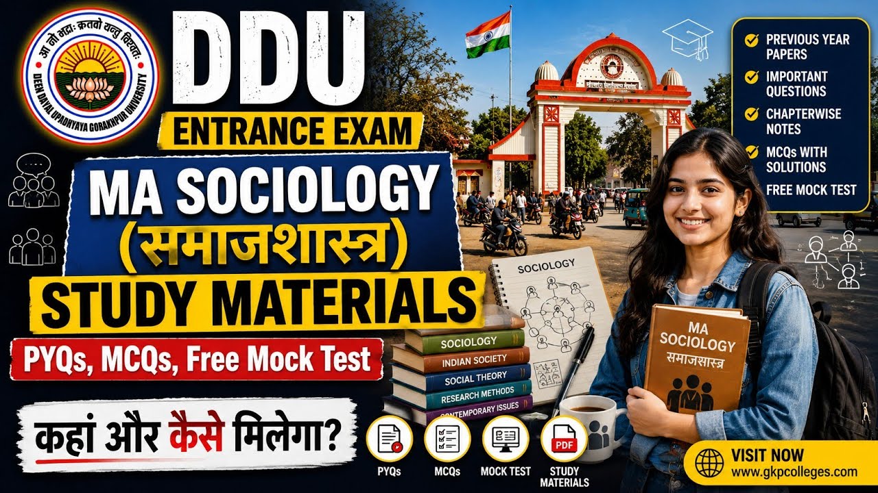 DDU MA Sociology (समाजशास्त्र) Entrance Exam Study Material | PYQs, MCQs & Free Mock Test