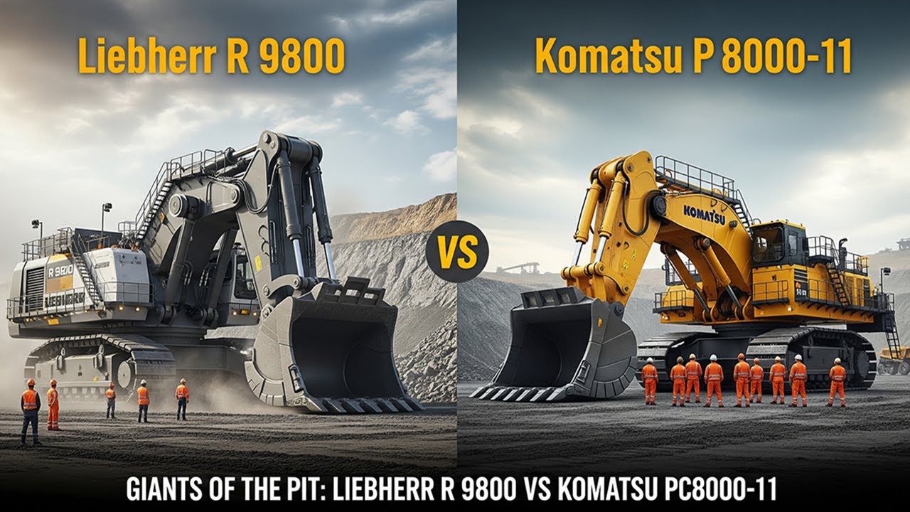 Giants of the Pit: Liebherr R 9800 vs Komatsu PC8000-11
