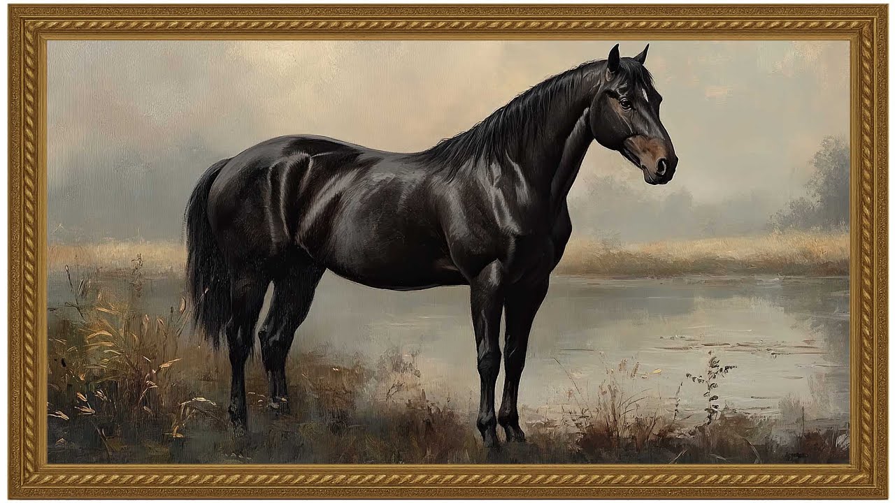 The Black Stallion | Ambient Horse Painting | 2 Hours of Calm Western Art for TV & Room Aesthetic