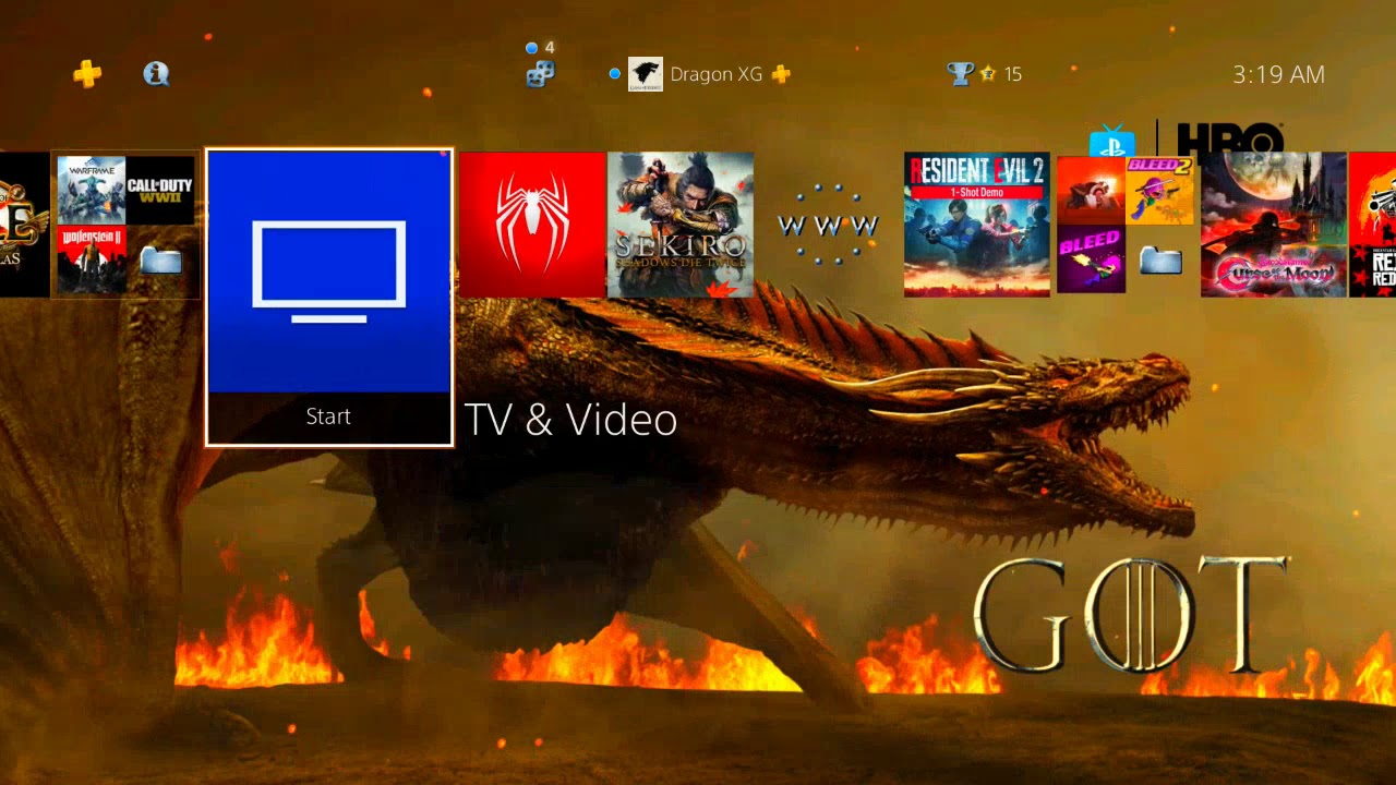 GAME OF THRONES  Dynamic theme ps4
