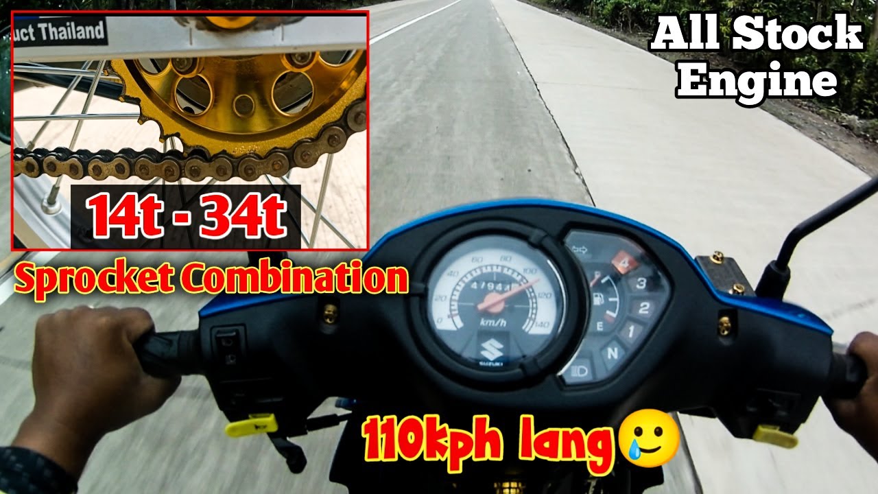 Part1:Top Speed with Sprocket Combination 14t-34t | Suzuki smash 115 all stock engine | legendary TV