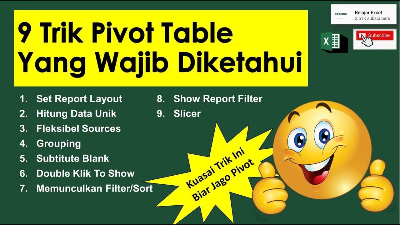 9 Trik Rahasia Pivot Table Yang Wajib Diketahui | Trik Cepat Bisa dan Mahir Pivot Table Excel