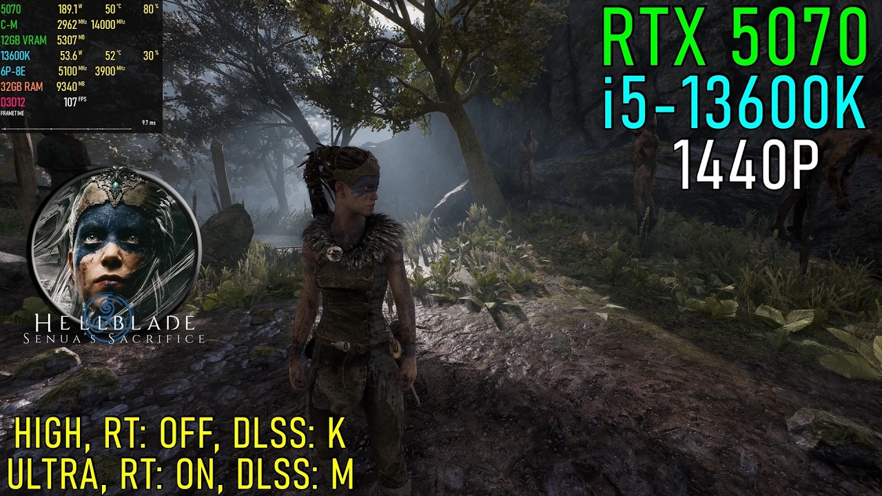 Hellblade Senuas Sacrifice: RTX 5070 | 13600K | 1440P - Ultra Benchmark