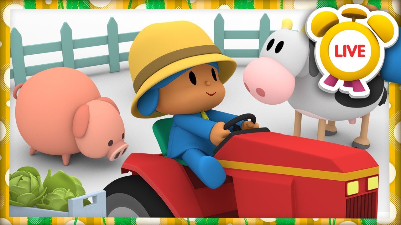 Um Trator Na Fazenda  | DESENHOS ANIMADOS INFANTIS para crianças | Pocoyo ao VIVO