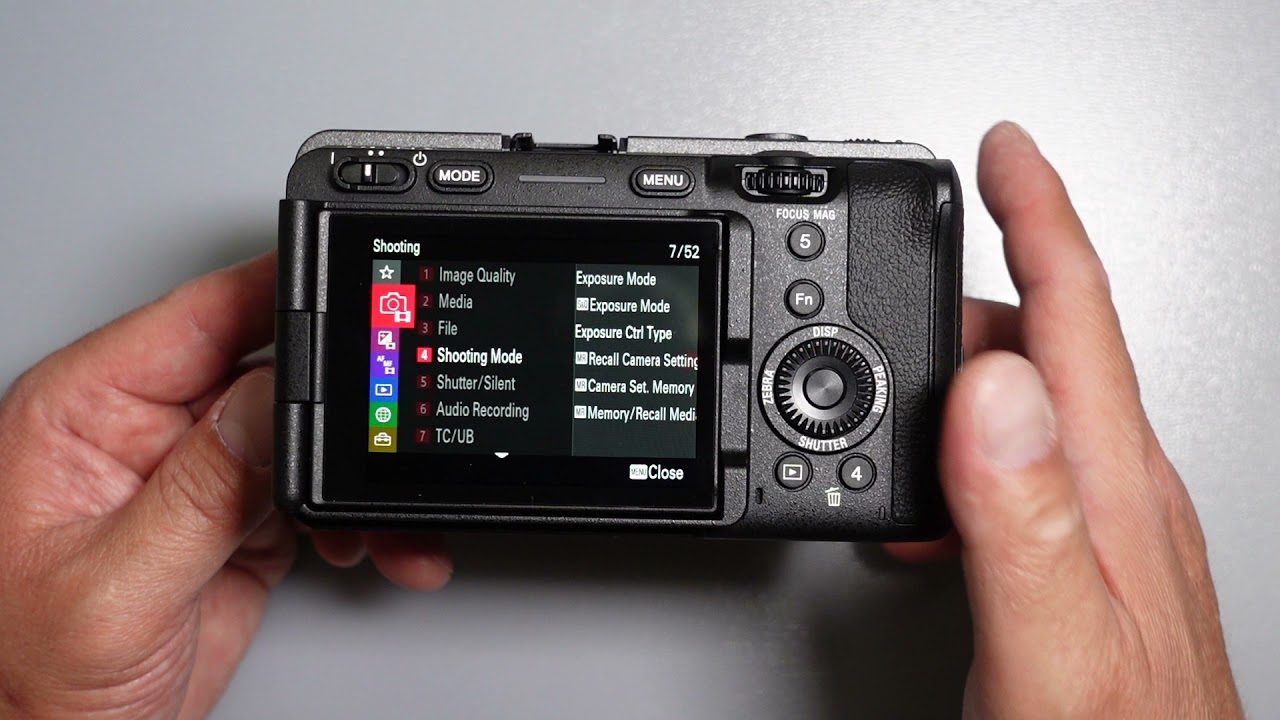 Sony FX3 Front Dial to control Shutter Speed and Rear Dial to control Aperture