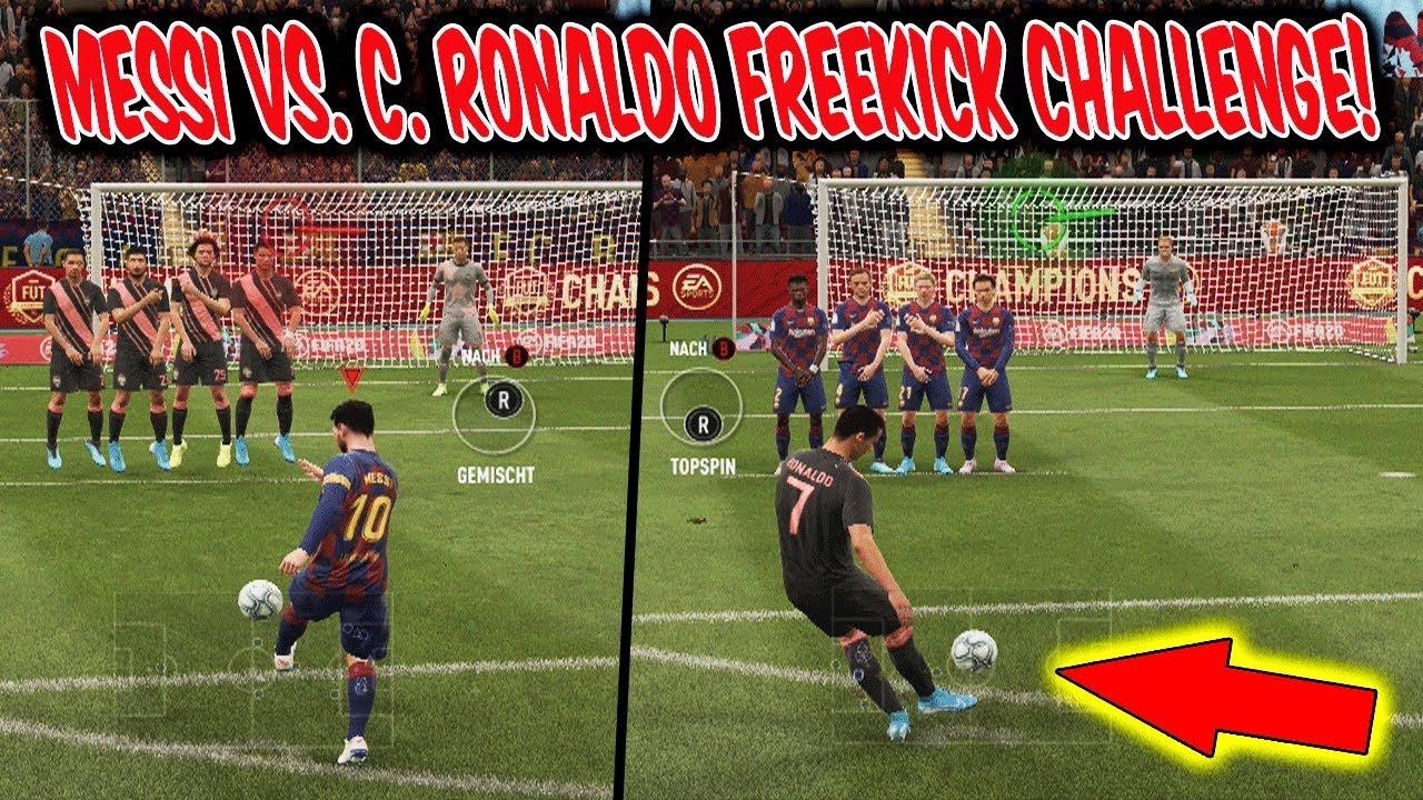 GIGANTEN Duell! Cristiano RONALDO vs Lionel MESSI Freisto&szlig; Challenge -Fifa 20 Freekick Ultimate Team