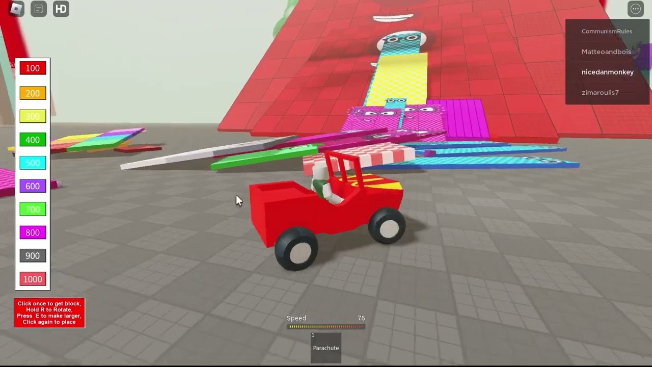 We played numberblocks party in Roblox.