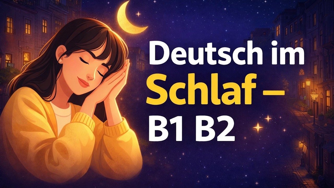 Deutsch im Schlaf lernen 🌙 Spaziergang durch eine ruhige Nachtstadt | Deutsch zum Einschlafen B1–B2