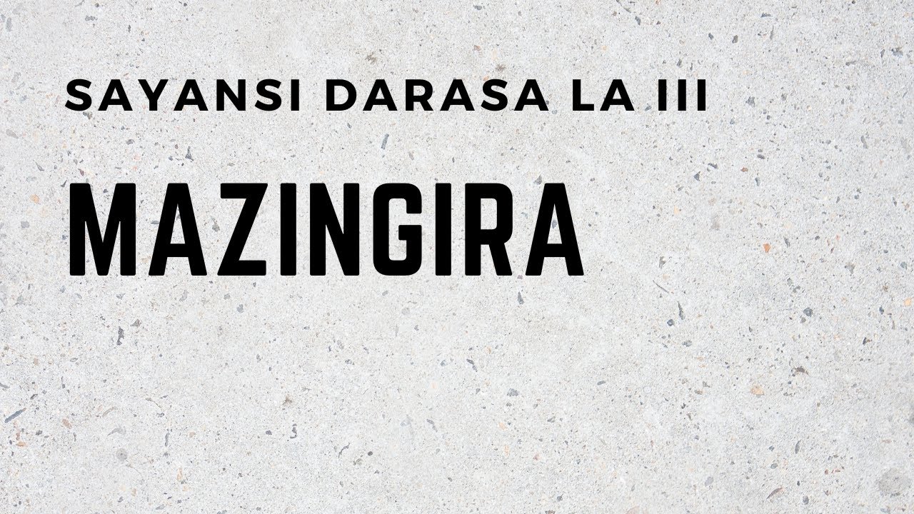 SAYANSI DARASA LA III  MAZINGIRA