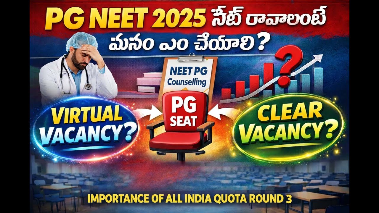 PG NEET 2025 సీట్లు రావాలంటే మనం ఏం చేయాలి? | Virtual vs Clear Vacancy Explained