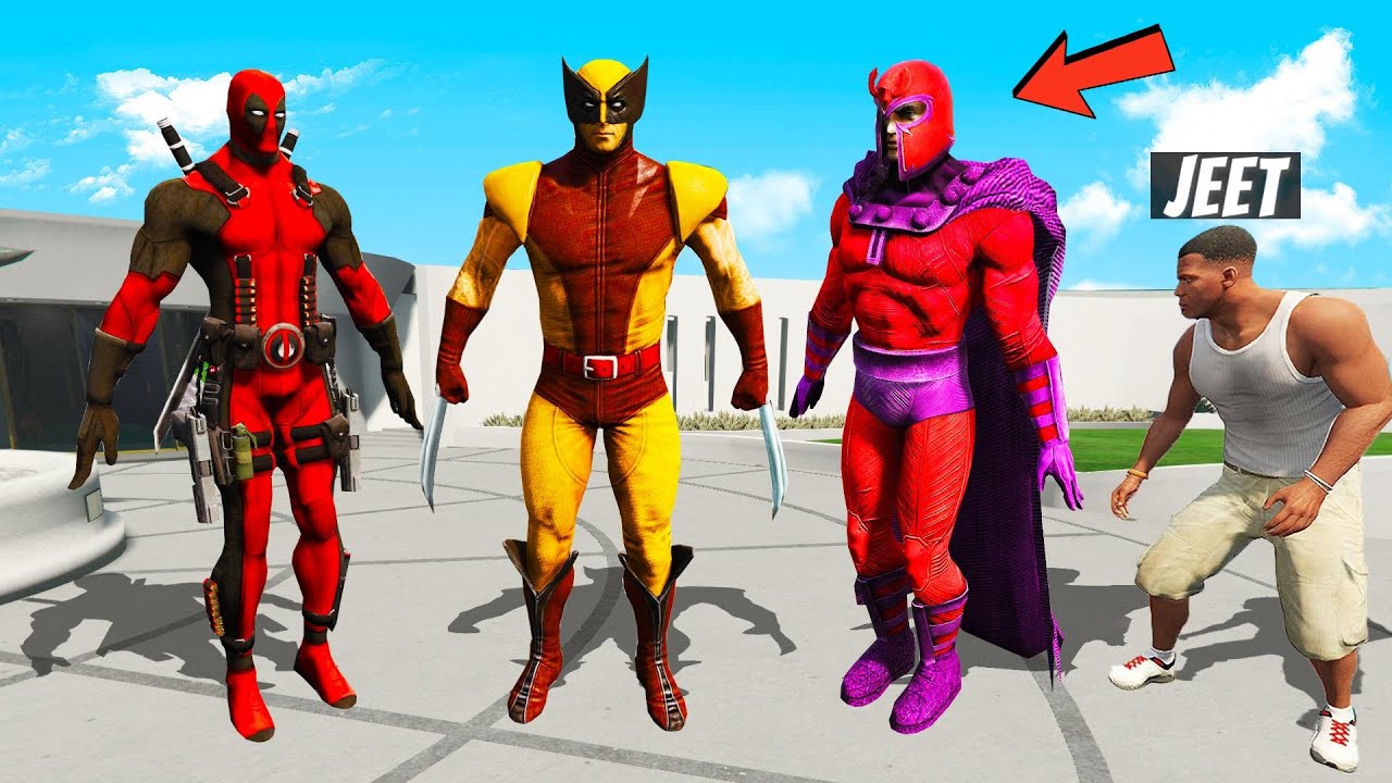 I Stole DEADPOOL, WOLVERINE & MAGNETO's SUIT in GTA 5!