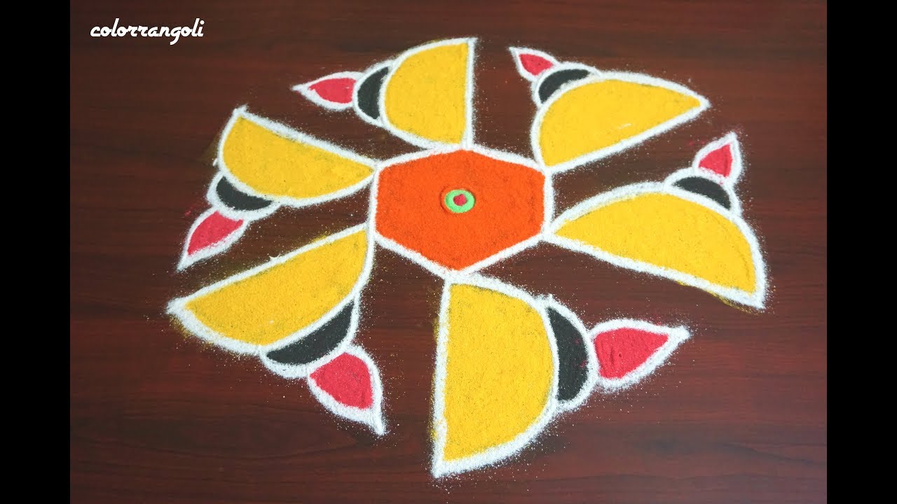 The Crown pulli kolam ||rangoli design with 7x4 dots