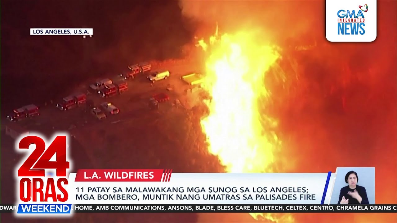 11 patay sa malawakang mga sunog sa Los Angeles; mga bombero, muntik nang... | 24 Oras Weekend