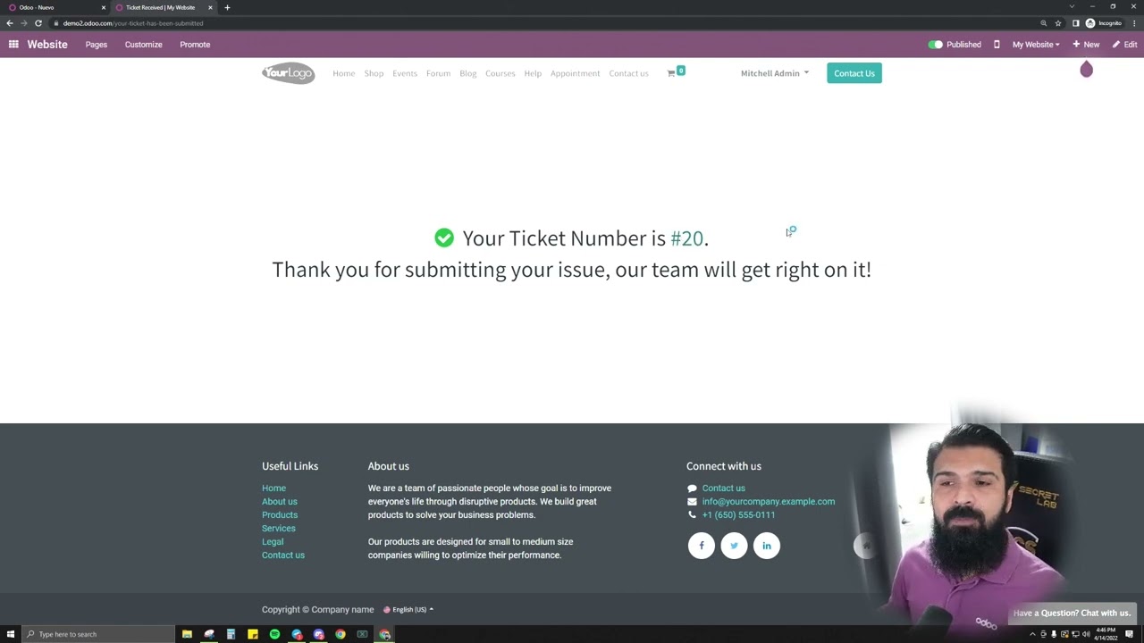Helpdesk Odoo V15