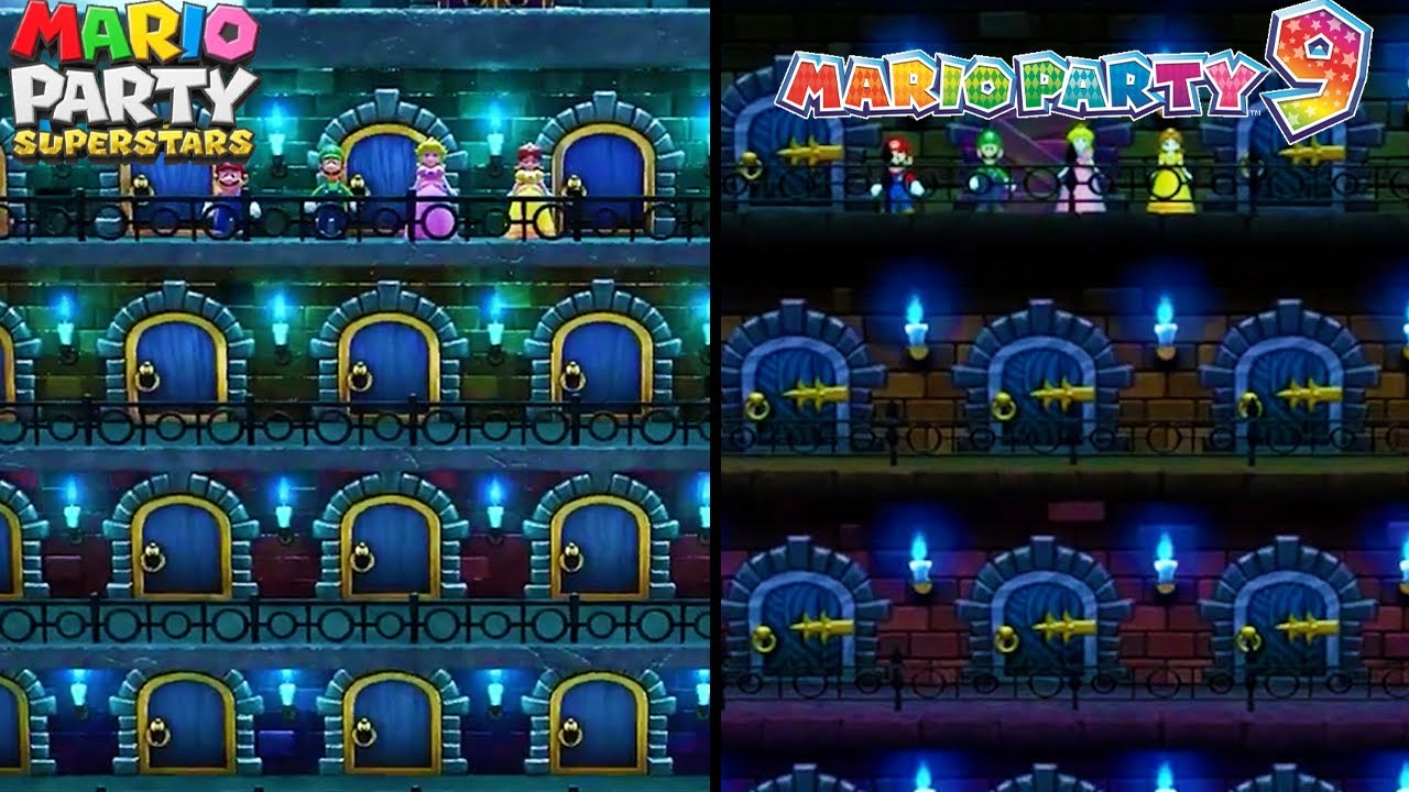 Comparison of Manor of Escape in Mario Party (2012-2021)