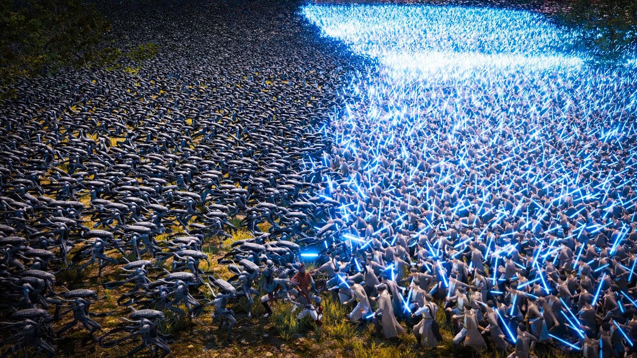 6000000 Aliens attack Darth Vader & 100,000 Jedi in Brutal | UEBS 2 Cinematic Battle 4K