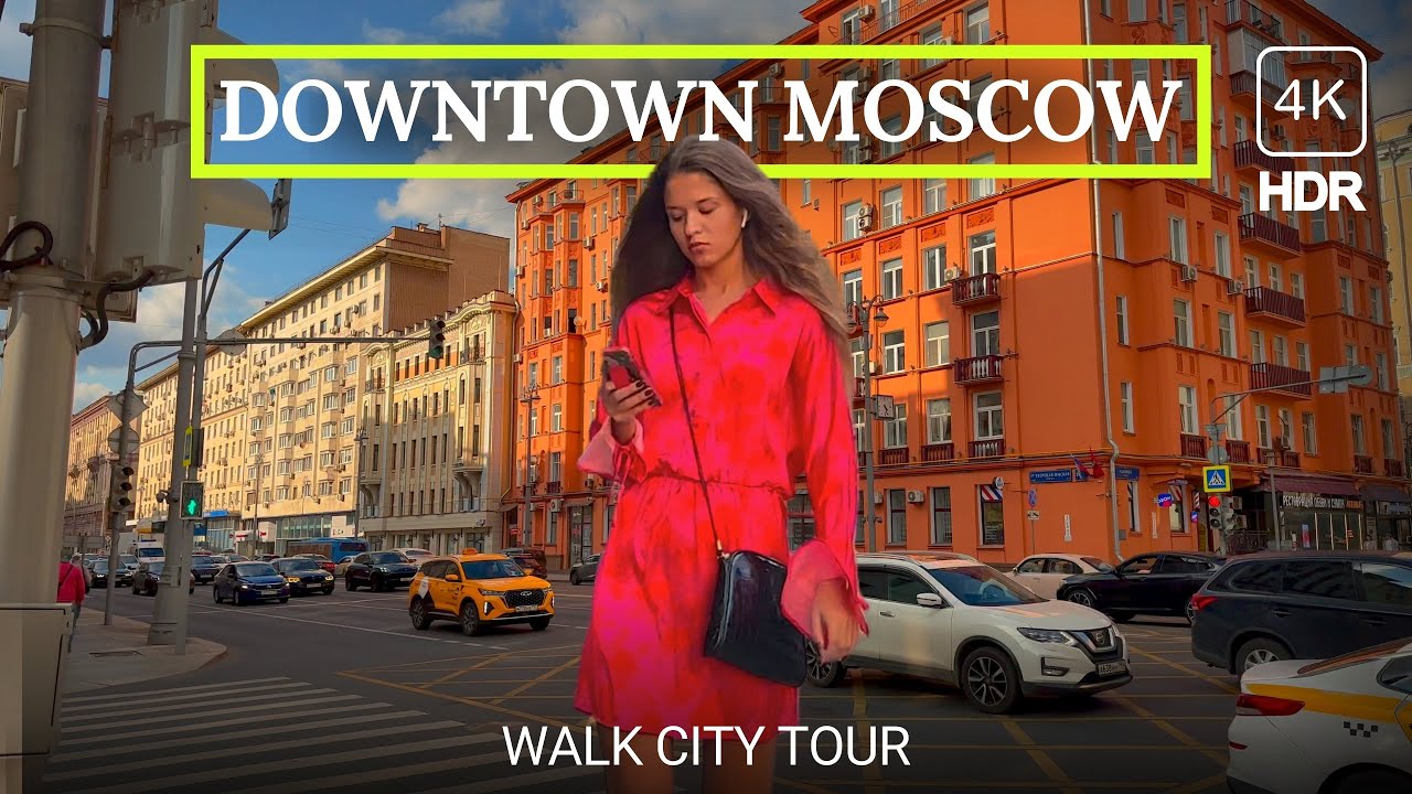 🔥 Peeking Russian Life, Moscow Walk City Tour, Downtown Tverskaya 4K HDR 🔥