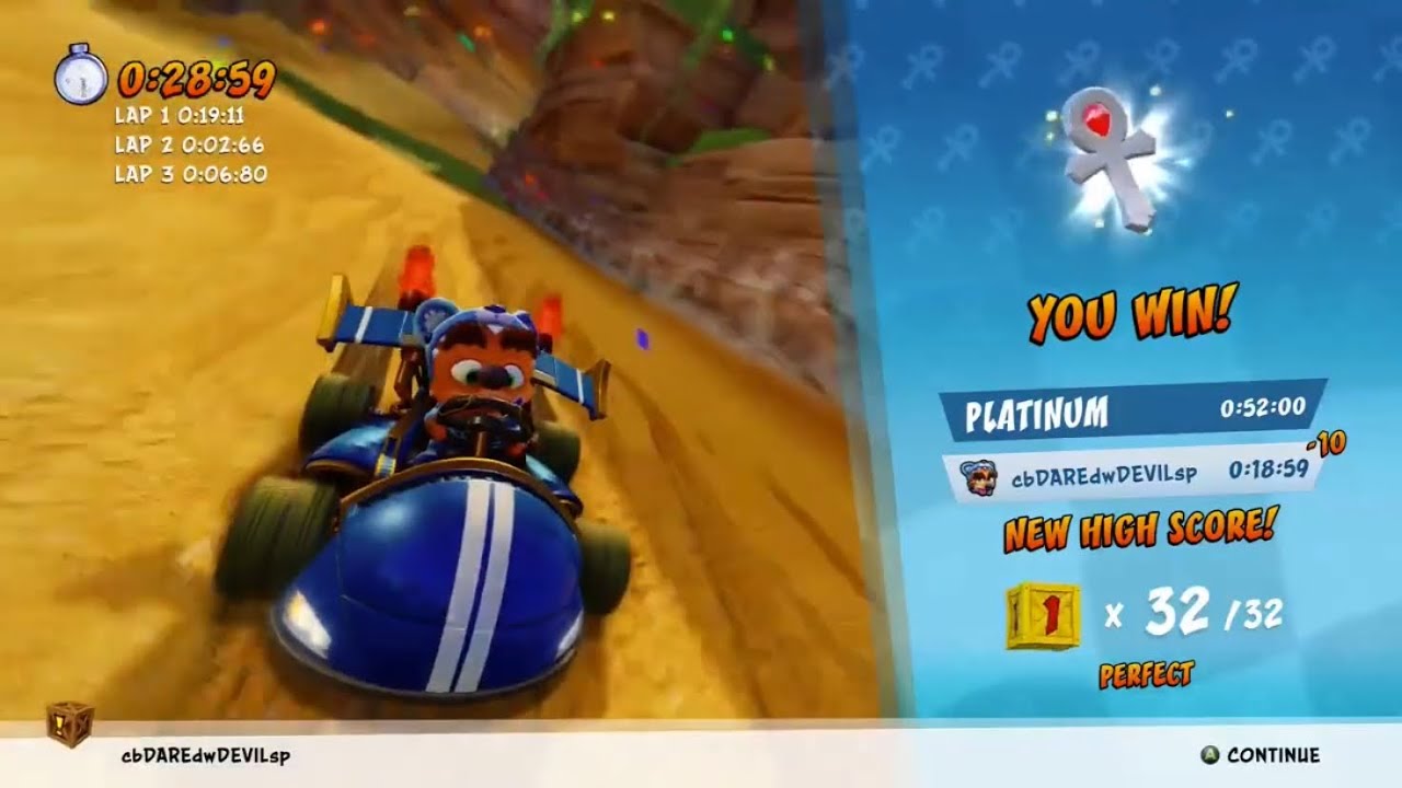 (World Record) CTR: Nitro-Fueled - Crash Cove Relic Race in 18.59