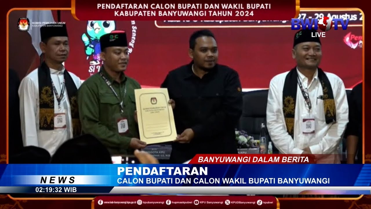 PASANGAN GUS MAKKI-ALI RUCHI RESMI DAFTAR CABUP DAN CAWABUP DI KPU BANYUWANGI