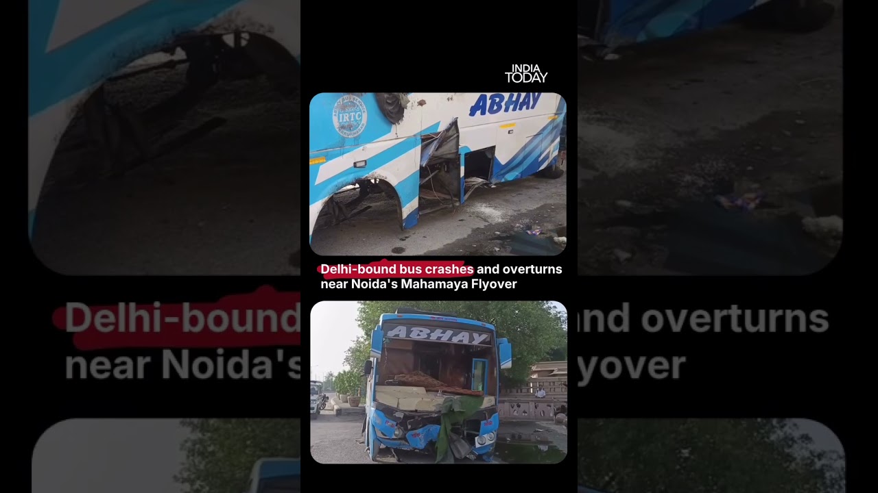 Delhi-Bound Bus Overturns Near Noida Mahamaya Flyover | 12 Injured In Road Accident