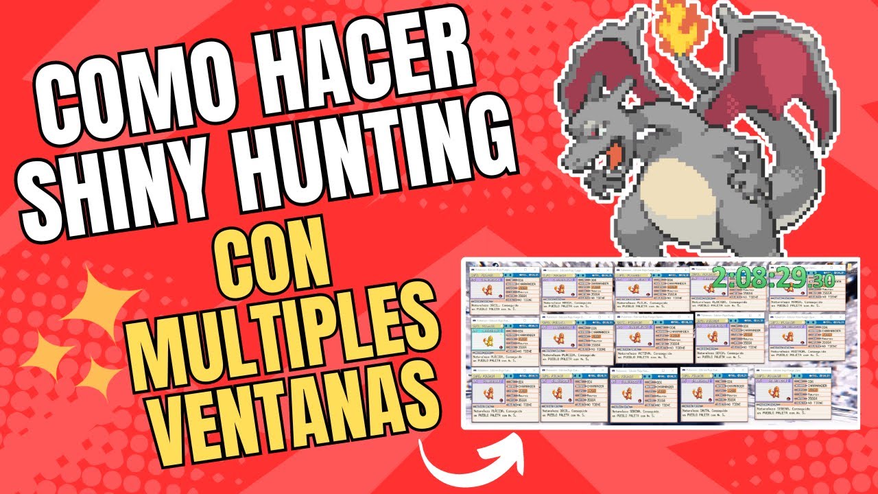 Como Hacer Shiny Hunting Con MUCHAS Ventanas ✨/ Pokémon Rojo Fuego