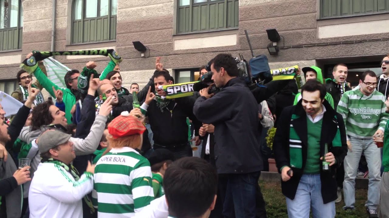 Adeptos do Sporting em Bilbao a conviver