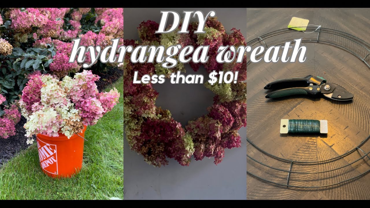 How to make a Beautiful Hydrangea Wreath in Minutes!