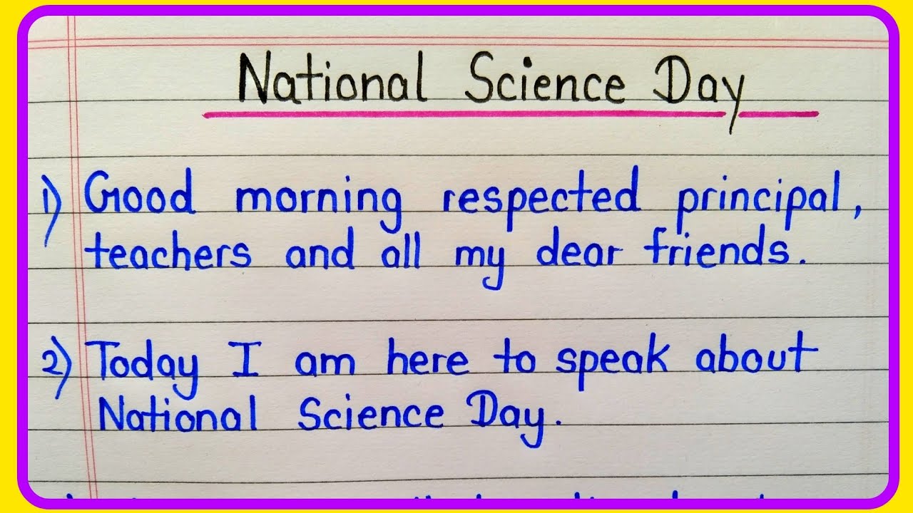National science day 10 lines speech in english || Speech on science day