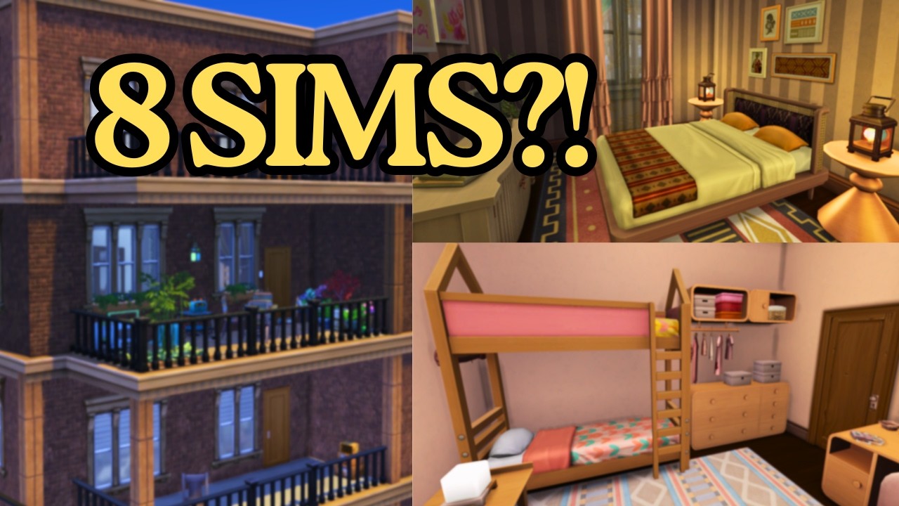 Tiny Apartment for 8 Sims | Culpepper House Makeover | The Sims 4