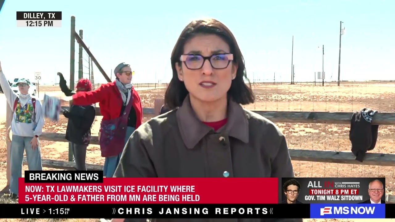 Live Outside the Dilley Family Detention center as lawmakers conduct oversight visit