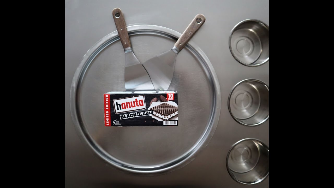Ice Cream Rolls from Ferrero Hanuta Black & White, Satisfying Art Food Video, homemade recipe - ASMR