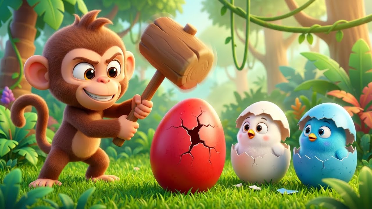 Old MacDonald’s Farm: Naughty Monkey Steals the Hen’s Eggs!🐒🥚🐔👴