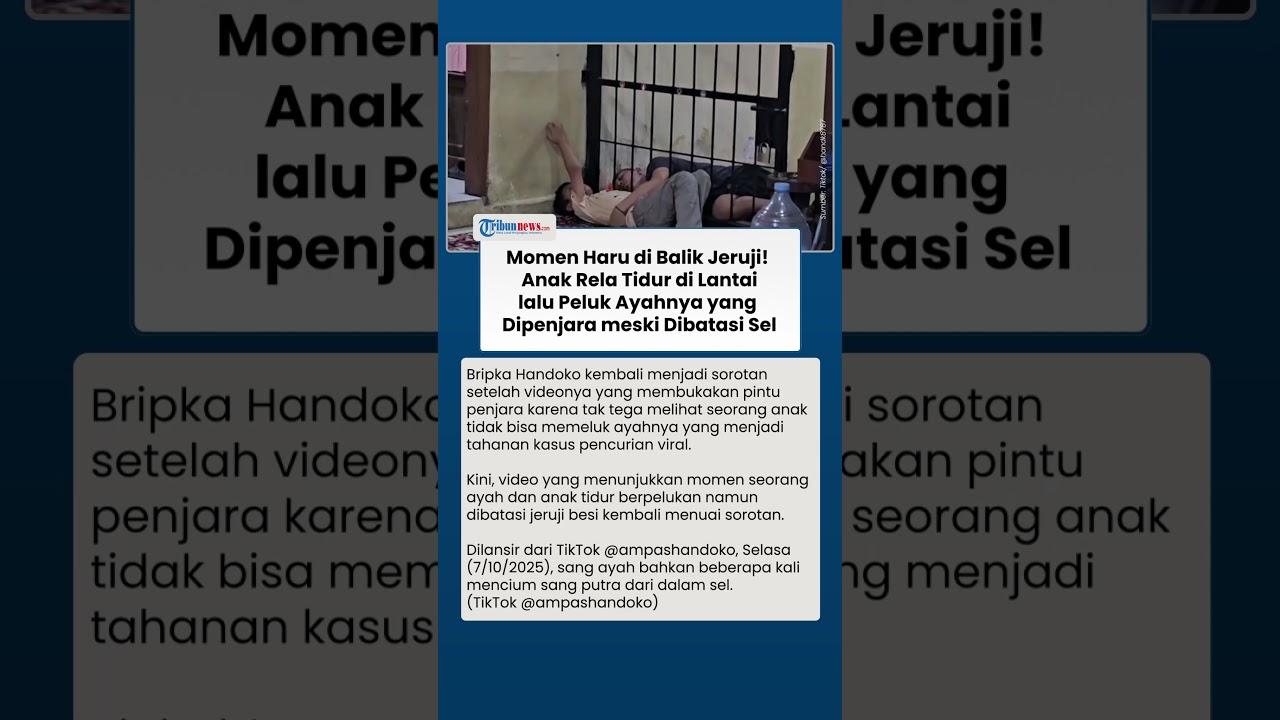 Penuh Haru! Momen Anak dan Ayah Rela Tidur Berpelukan Dibatasi Jeruji Besi Lepaskan Kerinduan