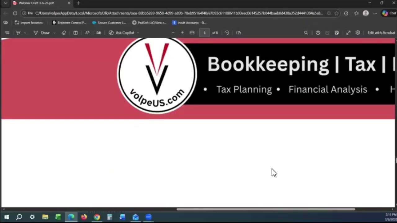 Volpe Tax Accounts Webinar 03/06/26