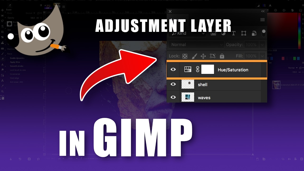Новый корректирующий слой в GIMP 3